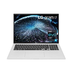lg gram 17z90p laptop 17″ ips ultra-lightweight, (2560 x 1600), intel evo 11th gen core i7, 16gb ram, 2tb ssd, upgradeable windows 10 home, alexa built-in, 2x usb-c, hdmi, usb-a – silver