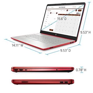 HP 15 15.6" Windows 10 Pro S Business Laptop Computer_ Intel Pentium Gold 6405U 2.4GHz_ 4GB DDR4 RAM, 128GB SSD_ AC WiFi_ Bluetooth 4.2_ Type-C_ HDMI_ Webcam_ Scarlet Red_ BROAGE 64GB Flash Drive