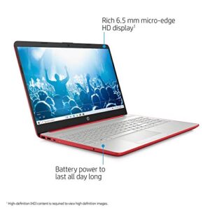 HP 15 15.6" Windows 10 Pro S Business Laptop Computer_ Intel Pentium Gold 6405U 2.4GHz_ 4GB DDR4 RAM, 128GB SSD_ AC WiFi_ Bluetooth 4.2_ Type-C_ HDMI_ Webcam_ Scarlet Red_ BROAGE 64GB Flash Drive