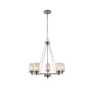 hampton bay 5-light brushed nickel chandelier