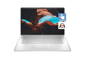 hp 17 light thin touchscreen laptop, 17.3” display, ryzen 5 5500u (>i7-1065g7) (4.0ghz,6-core), amd radeon graphics, type-c, long battery life, win11,w/hdmi cable (32gb ram | 1tb pcie ssd), silver