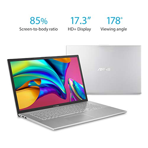 ASUS VivoBook 17 K712EA Thin and Light Laptop, 17.3” FHD Display, Intel Core i7-1165G7, 16GB DDR4 RAM, 1TB PCIe SSD, Windows 10 Home, Fingerprint, Transparent Silver, K712EA-DS76