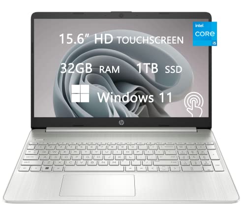 HP 2022 Newest Touch-Screen Laptops for College Student & Business, 15.6 inch HD Computer, Intel 11th Core i5-1135G7, 32GB RAM, 1TB SSD, Fast Charge, HDMI, Webcam, Wi-Fi, Windows 11 (Renewed)