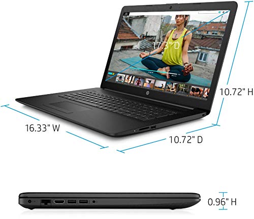 HP Newest 17.3" Laptop Intel i3 1005G1 8GB 1TB HDD Jet Black Windows 10 Home in S Mode with GS HDMI Cable