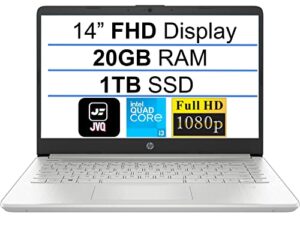 newest hp 14 laptop, 14″ fhd ips display, 11th gen intel quad-core i3-1125g4(up to 3.7ghz, beat i5-8250u), 20gb ram, 1tb ssd, usb type-c, wifi, bluetooth, hdmi, webcam, long battery windows 11s+jvq mp