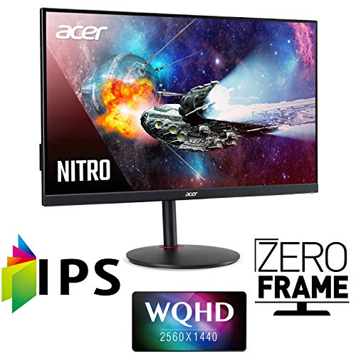 Acer Nitro XV272U Pbmiiprzx 27" WQHD (2560 x 1440) IPS G-SYNC Compatible Monitor, 144Hz, 1ms VRB, VESA Certified DisplayHDR400, DCI-P3, Delta E<2