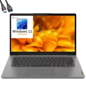 Lenovo IdeaPad 3 14 14" FHD Business Laptop, Intel Quad-Core i5-1135G7 (Beat i7-1065G7), 12GB DDR4 RAM, 512GB PCIe SSD, WiFi 6, BT 5.1, Fingerprint Reader, Grey, Windows 11 Pro, BROAG Extension Cable