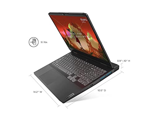 Lenovo IdeaPad Gaming3 Laptop 15.6 FHD Display 120Hz| NVIDIA GeForce RTX 3050| AMD Ryzen5 6600H| Windows 11| Backlit Keyboard| USB C| Wi-Fi6| Webcam| HDMI Cable| 2022 (32GB DDR5 RAM | 1TB PCIe SSD)