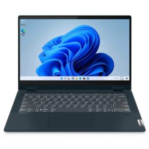Lenovo 2022 Newest Flex 5i 14" FHD Touchscreen 2-in-1 Laptop Computer, Dual Core Intel i3-1115G4 (Upto 4.1GHz, Beats i5-1030G7), 4GB RAM, 128GB SSD, WiFi, Webcam, Abyss Blue, Win 11S+MarxsolCables