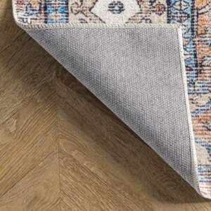 nuLOOM Eleanor Machine Washable Distressed Medallion Area Rug, 4' x 6', Multi