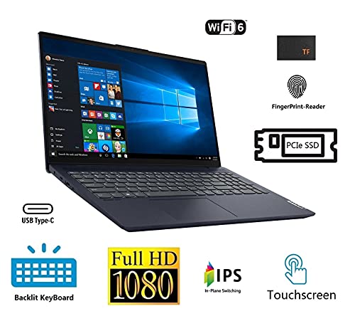 Newest Lenovo Ideapad5 Premium Laptop: 15.6" FHD Anti-Glare IPS Touchscreen, latest 4-Core Intel i7-1165G7(upto 4.7Ghz), 12GB RAM, 512GB SSD, Iris Xe, WiFi-6, Backlit-KYB, FP-Reader, USB-C, Win10H, TF