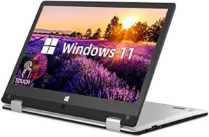 meliuna 2 in 1 laptop computer, 11.6″ touchscreen fhd display, intel celeron n4000, 4gb ddr4, 128gb emmc, intel uhd graphics 600, window 11 laptop, quad-core, usb3.0, supports 1tb ssd espandsion