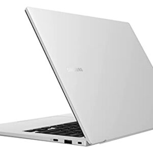 Samsung Galaxy Book Go Laptop PC Computer Qualcomm 7C Pro 4GB Memory 128GB eUFS Storage 18-Hour Battery Compact Light Shockproof WFH Ready WiFi 5, Silver (Renewed)