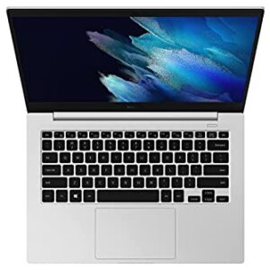 Samsung Galaxy Book Go Laptop PC Computer Qualcomm 7C Pro 4GB Memory 128GB eUFS Storage 18-Hour Battery Compact Light Shockproof WFH Ready WiFi 5, Silver (Renewed)