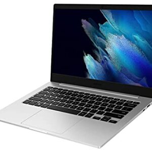 Samsung Galaxy Book Go Laptop PC Computer Qualcomm 7C Pro 4GB Memory 128GB eUFS Storage 18-Hour Battery Compact Light Shockproof WFH Ready WiFi 5, Silver (Renewed)