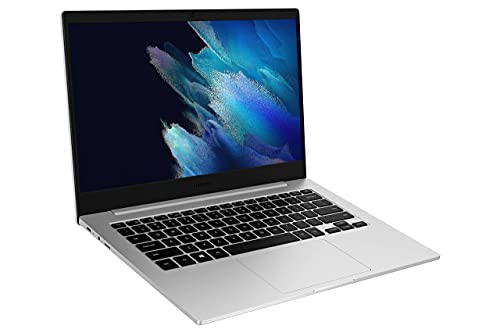 Samsung Galaxy Book Go Laptop PC Computer Qualcomm 7C Pro 4GB Memory 128GB eUFS Storage 18-Hour Battery Compact Light Shockproof WFH Ready WiFi 5, Silver (Renewed)