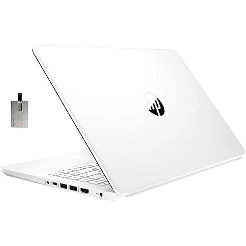 2021 HP Stream 14" HD Laptop Computer, Intel Celeron N4020 Processor, 4GB RAM, 64GB eMMC, HD Audio, HD Webcam, Intel UHD Graphics 600, 1 Year Office, HDMI, Win 10 S, White, 128GB SnowBell USB Card