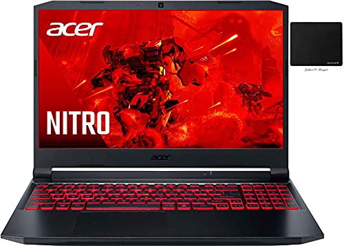 Newest Acer Nitro 5 15.6“ FHD IPS Gaming Laptop, 11th Gen Intel 6-Core i5-11400H, NVIDIA GeForce GTX 1650, 16GB DDR4 RAM, 256GB NVMe SSD, DTS X Ultra, Backlit KB, WiFi 6, Win 10, GalliumPi Accessories