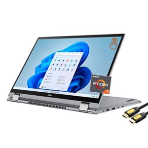 asus zenbook flip 2-in-1 touch laptop, 15.6″ fhd touchscreen, amd 8-core ryzen 7 5700u (beat i9-10885h), geforce mx450, 8gb ram, 1tb pcie ssd, usb-c, backlit, keypad, webcam, sps hdmi cable, win 11