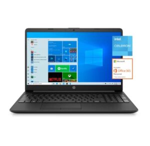 hp laptop 15, 15.6″ fhd anti-glare screen, celeron n4020 processor, uhd graphics, 4gb ddr4 ram, 128gb ssd, webcam, type-c rj-45 hdmi, windows 10 in s