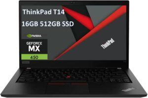 thinkpad t14 gen 2 14″ fhd business laptop (intel i5-1135g7, 16gb ram, 512gb pcie ssd, geforce mx450 2gb graphics) 10-hr battery life, webcam, thunderbolt 4, wi-fi 6e, 3-year warranty, win 11 pro