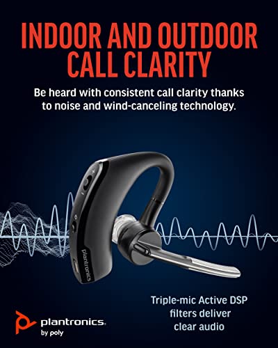 Poly Voyager Legend Wireless Headset (Plantronics) - Single-Ear Bluetooth w/Noise-Canceling Mic - Voice Controls - Mute & Volume Buttons - Ergonomic Design -Connect to Mobile/Tablet via Bluetooth -FFP