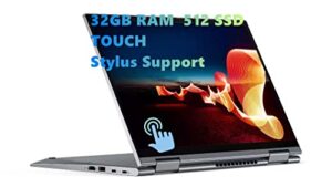 latestlenovo thinkpad x1 yoga gen 6 14″ fhd+touch convertible ultra laptop, intel core evo i7-1185g7 vpro 32gb ram 512gb ssd wifi bluetooth webcam fingerprint 15.6hrs battery win 11 pro aimcare sup
