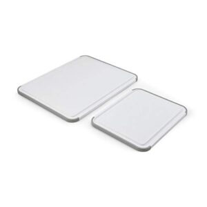 kitchenaid classic nonslip 2 piece plastic cutting board, set of 2, white