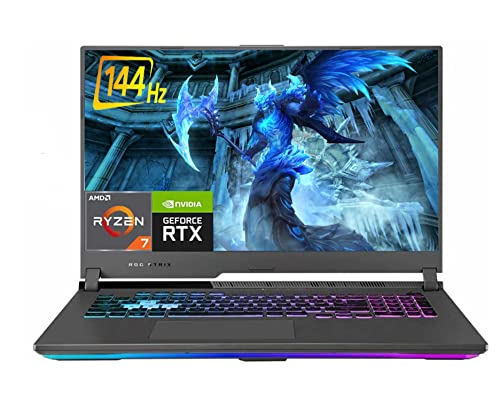 Newest ASUS ROG Strix G17 Gaming Laptop 17.3” FHD 144HZ IPS, AMD 8-Core Ryzen 7 4800H (＞i7-10750H), 16GB RAM, 512GB SSD, NVIDIA GeForce RTX 3060, RGB Backlit Keyboard, Wifi6 Win10 + CUE Accessories