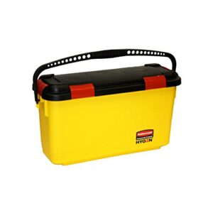 rubbermaid commercial products fgq95088yel hygen storage and charging bucket for microfiber mops yellow, 12.5″ x 8.8″ x 25.8″