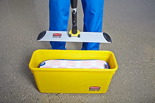 Rubbermaid Commercial Products FGQ95088YEL HYGEN Storage and Charging Bucket for Microfiber Mops Yellow, 12.5" x 8.8" x 25.8"