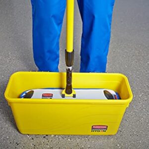 Rubbermaid Commercial Products FGQ95088YEL HYGEN Storage and Charging Bucket for Microfiber Mops Yellow, 12.5" x 8.8" x 25.8"