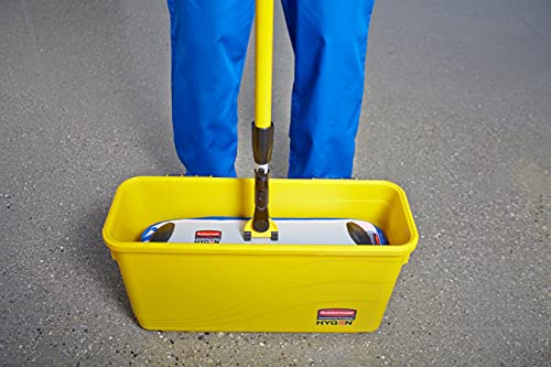 Rubbermaid Commercial Products FGQ95088YEL HYGEN Storage and Charging Bucket for Microfiber Mops Yellow, 12.5" x 8.8" x 25.8"