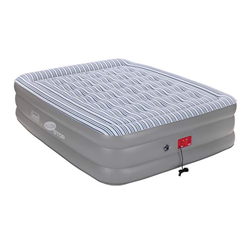 Coleman SupportRest Elite PillowStop Double-High Airbed , Grey/Stripe, Queen