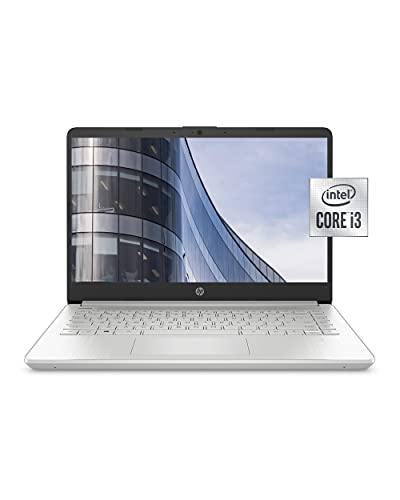 HP 14-inch Laptop, Intel Core i3-1005G1, 4 GB RAM, 128 GB SSD Storage, Windows 10 Home in S Mode (14-dq1020nr, Natural Silver)