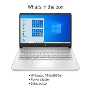 HP 14-inch Laptop, Intel Core i3-1005G1, 4 GB RAM, 128 GB SSD Storage, Windows 10 Home in S Mode (14-dq1020nr, Natural Silver)