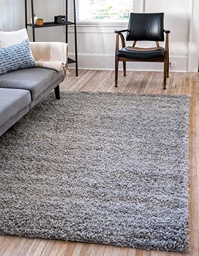 Unique Loom Solid Shag Collection Area Rug (5' 1" x 8', Cloud Gray)