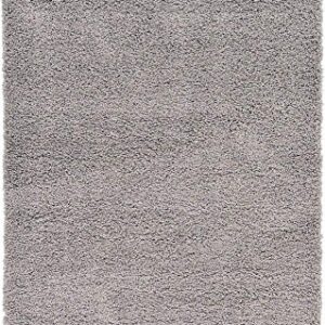 Unique Loom Solid Shag Collection Area Rug (5' 1" x 8', Cloud Gray)