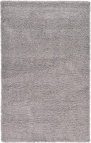 Unique Loom Solid Shag Collection Area Rug (5' 1" x 8', Cloud Gray)