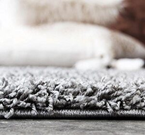 Unique Loom Solid Shag Collection Area Rug (5' 1" x 8', Cloud Gray)