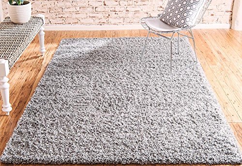 Unique Loom Solid Shag Collection Area Rug (5' 1" x 8', Cloud Gray)