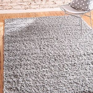 Unique Loom Solid Shag Collection Area Rug (5' 1" x 8', Cloud Gray)