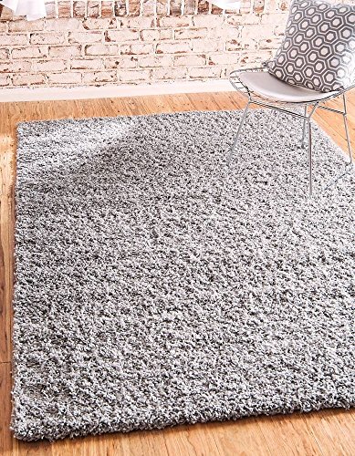 Unique Loom Solid Shag Collection Area Rug (5' 1" x 8', Cloud Gray)