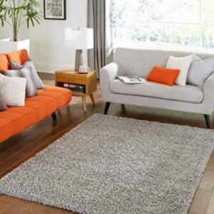 Unique Loom Solid Shag Collection Area Rug (5' 1" x 8', Cloud Gray)