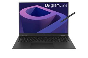 lg gram 16 inch 2-in-1 ultralight laptop (2023 new) | 12-core intel i7-1260p processor | 2560×1600 ips touchscreen | backlit key | fingerprint | wifi6e | 16gb ram 1tb ssd | stylus pen | win11 pro