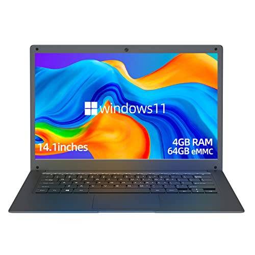 WAKST 14.1'' Windows 11 Laptop , Intel Celeron N3350 , 1920x1080 FHD IPS Display, Ultra Slim Notebook PC, with 4GB RAM BT4.2, Work Study Computer