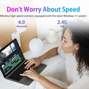 WAKST 14.1'' Windows 11 Laptop , Intel Celeron N3350 , 1920x1080 FHD IPS Display, Ultra Slim Notebook PC, with 4GB RAM BT4.2, Work Study Computer