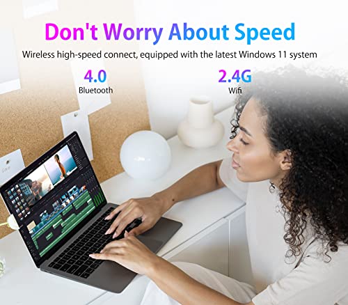 WAKST 14.1'' Windows 11 Laptop , Intel Celeron N3350 , 1920x1080 FHD IPS Display, Ultra Slim Notebook PC, with 4GB RAM BT4.2, Work Study Computer