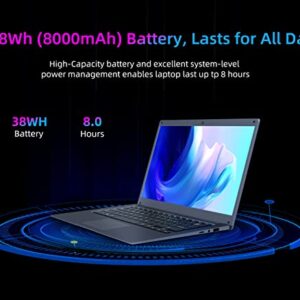 WAKST 14.1'' Windows 11 Laptop , Intel Celeron N3350 , 1920x1080 FHD IPS Display, Ultra Slim Notebook PC, with 4GB RAM BT4.2, Work Study Computer