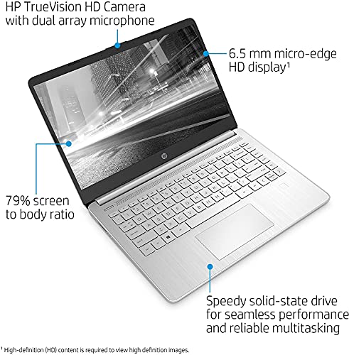 HP Newest 2021 14" Diagonal HD Laptop PC, Intel Core i5-1035G1 Processor, Intel UHD Graphics, 8GB SDRAM, 256GB SSD, 802.11ac, Bluetooth 5, HDMI, Windows 10, Natural Silver W/ Valinor Accessories